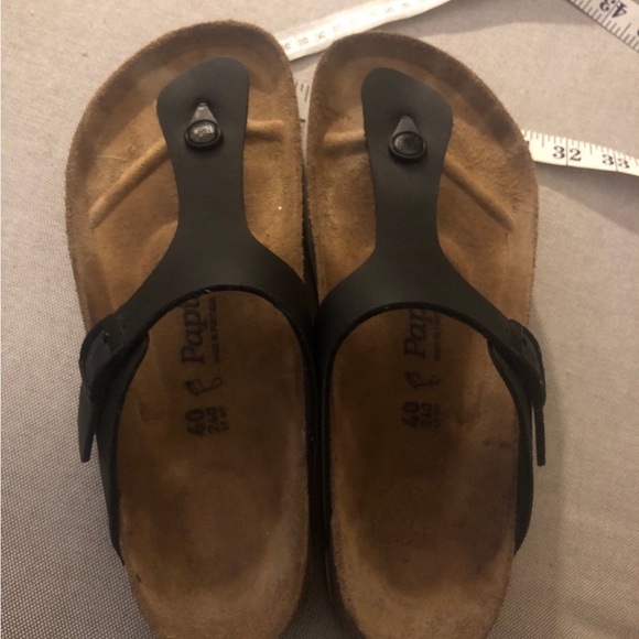 Gizeh Birko-Flora Black Sandals. - Picture 4 of 6